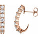 Ladies Natural Diamond J-Hoop Earrings (I1, G-H) — 14K Rose Gold