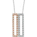 Ladies Natural Diamond Rectangle Necklace (I1, H+) — 14K White/Rose Gold