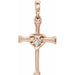 Ladies Natural Diamond Heart Cross Pendant (I1, G-H) — 14K Rose Gold