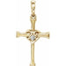 Ladies Natural Diamond Heart Cross Pendant (I1, G-H) — 14K Yellow Gold