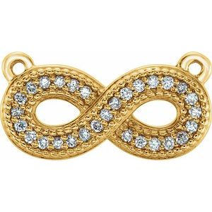 Ladies Natural Diamond Infinity-Inspired Necklace Center — 18K Yellow Gold