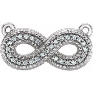 Ladies Natural Diamond Infinity-Inspired Necklace Center — Platinum