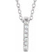 Ladies Natural Diamond Bar Necklace (I1, H+) — 14K White Gold