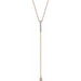 Ladies Natural Diamond Bar Y Necklace (I1, H+) — 14K Rose Gold