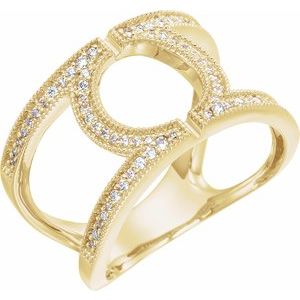Ladies Natural Diamond Geometric Ring (I1, H+) — 14K Yellow Gold