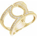 Ladies Natural Diamond Geometric Ring (I1, H+) — 14K Yellow Gold