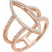 Ladies Natural Diamond Geometric Ring (I1, H+) — 14K Rose Gold