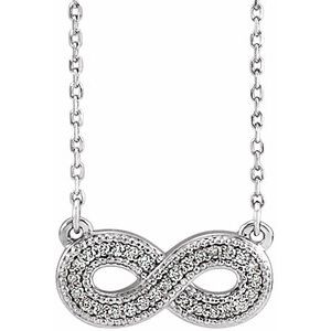 Ladies Natural Diamond Infinity-Inspired Necklace (SI2-SI3, G-H) — Platinum