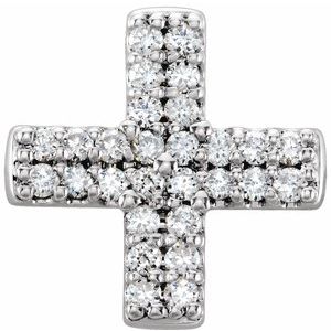 Ladies Natural Diamond Cross Pendant (I1, G-H) — Platinum