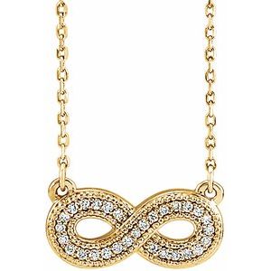 Ladies Natural Diamond Infinity-Inspired Necklace (I1, G-H) — 14K Yellow Gold