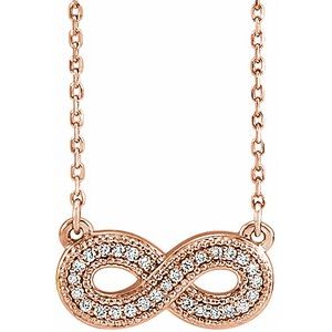 Ladies Natural Diamond Infinity-Inspired Necklace (I1, G-H) — 14K Rose Gold