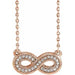 Ladies Natural Diamond Infinity-Inspired Necklace (I1, G-H) — 14K Rose Gold