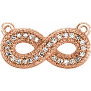 Ladies Natural Diamond Infinity-Inspired Necklace Center — 14K Rose Gold