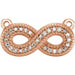 Ladies Natural Diamond Infinity-Inspired Necklace Center — 14K Rose Gold