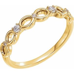 Ladies Natural Diamond Infinity-Inspired Ring (I1, G-H) — 14K Yellow Gold