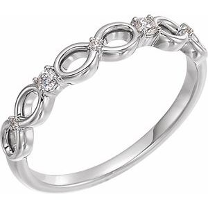 Ladies Natural Diamond Infinity-Inspired Ring (I1, G-H) — Sterling Silver