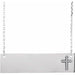 Ladies Natural Diamond Engravable Cross Necklace (I1, G-H) — 14K White Gold