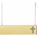 Ladies Natural Diamond Engravable Cross Necklace (I1, G-H) — 14K Yellow Gold