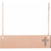 Ladies Natural Diamond Engravable Cross Necklace (I1, G-H) — 14K Rose Gold