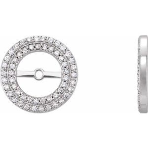 Ladies Natural Diamond Earring Jackets — 14K White Gold