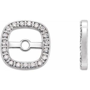 Ladies Natural Diamond Halo-Style Earring Jackets — 14K White Gold