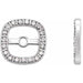 Ladies Natural Diamond Halo-Style Earring Jackets — 14K White Gold