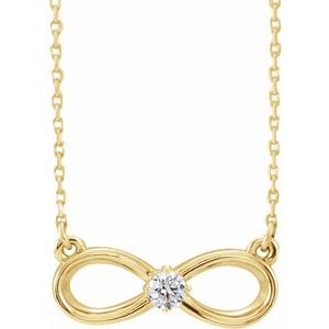 Ladies Natural Diamond Infinity-Inspired Necklace (I1, G-H) — 14K Yellow Gold
