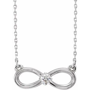 Ladies Natural Diamond Infinity-Inspired Necklace (I1, G-H) — Sterling Silver