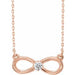 Ladies Natural Diamond Infinity-Inspired Necklace (I1, G-H) — 14K Rose Gold