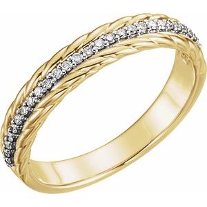 Ladies 14K Yellow Natural Diamond Rope Ring (I1, G-H) — 14K Yellow/White Gold