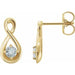 Ladies Natural Diamond Infinity-Inspired Earrings — 14K Yellow Gold