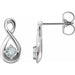 Ladies Natural Diamond Infinity-Inspired Earrings — Platinum