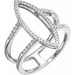 Ladies Natural Diamond Geometric Ring (I1, H+) — 14K White Gold