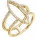 Ladies Natural Diamond Geometric Ring (I1, H+) — 14K Yellow Gold