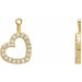 Ladies Natural Diamond Heart Earring Jackets — 14K Yellow Gold