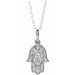 Ladies Natural Diamond Hamsa Necklace (Si2-Si3, G-H) — Platinum