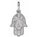 Ladies Natural Diamond Hamsa Pendant (I1, G-H) — Sterling Silver