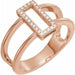 Ladies Natural Diamond Geometric Ring (I1, H+) — 14K Rose Gold