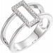 Ladies Natural Diamond Geometric Ring (I1, H+) — 14K White Gold