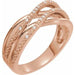 Ladies Natural Diamond Criss-Cross Ring (I1, H+) — 14K Rose Gold