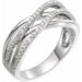Ladies Natural Diamond Criss-Cross Ring (I1, H+) — 14K White Gold