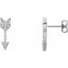 Ladies Natural Diamond Arrow Earrings — 14K White Gold