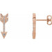 Ladies Natural Diamond Arrow Earrings — 14K Rose Gold