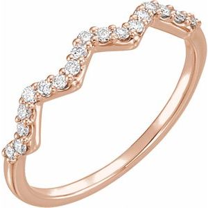 Ladies Natural Diamond Stackable Ring (I1, G-H) — 14K Rose Gold