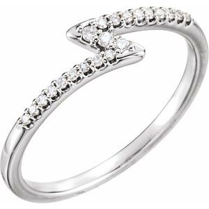 Ladies Natural Diamond Stackable Ring (I1, G-H) — Sterling Silver