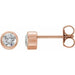 Ladies Natural Diamond Bezel-Set Earring (I1, G-H) — 14K Rose Gold