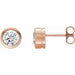 Ladies Natural Diamond Bezel-Set Earrings (I1, G-H) — 14K Rose Gold