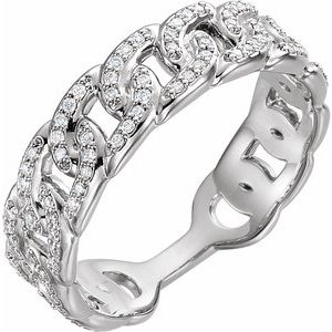 Ladies Natural Diamond Stackable Link Ring (I1, G-H) — Sterling Silver