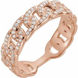 Ladies Natural Diamond Stackable Link Ring (I1, G-H) — 14K Rose Gold