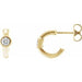 Ladies Natural Diamond Huggie Hoop Earrings (I1, G-H) — 14K Yellow Gold